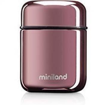 Miniland Food Thermos Mini Deluxe Rose- Contenedor Térmico, Papillero De 280ml De Capacidad, Rosa