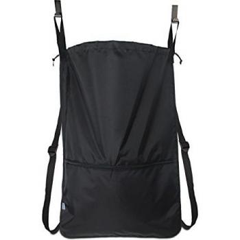 Luxja Bolsas para la Colada, Bolsa de Ropa Sucia, cesto de la Ropa con Ganchos para Puerta y Correas de Hombro de Acero Inoxidable Extra, Negro