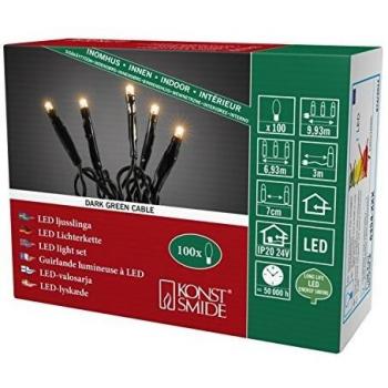 Cadena de luces LED Micro 100 bombillas verde oscuro/ámbar