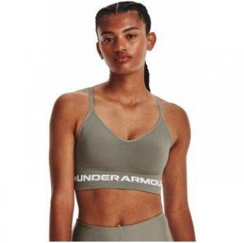 Sujetador deportivo Seamless Low Long verde para mujer de Under Armour