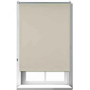Estor Opaco Térmico Beige 80x160 cm con Sistema de Fijación sin Taladrar y Catenella