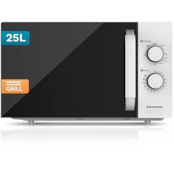 Microondas Grunkel MWG25 con Grill, 25L, 1000W, 5 Niveles de Potencia y Temporizador de 30 min