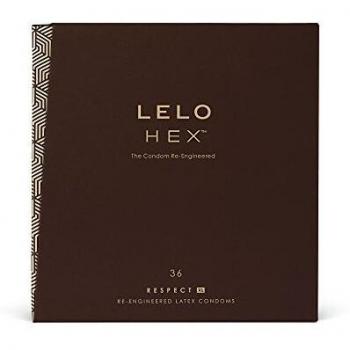 LELO HEX Respect XL: Condones de Talla Grande con Estructura Hexagonal Única. Pack de 36 Condones Lubricados, Finos y Resistentes