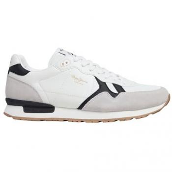 Zapatillas Deportivas Pepe Jeans Brit Supra Hombre Blanco con Microperforaciones, Talla 40 EU