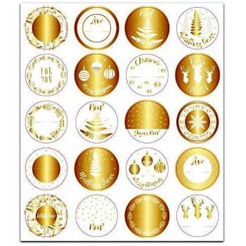 Pegatinas de Navidad - Doradas y Blancas - 20 Piezas