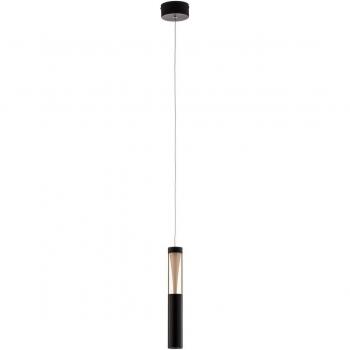 Lámpara colgante LED Lucande Danson, 1 luz, moderna, color negro, hecha de metal, ideal para cocina