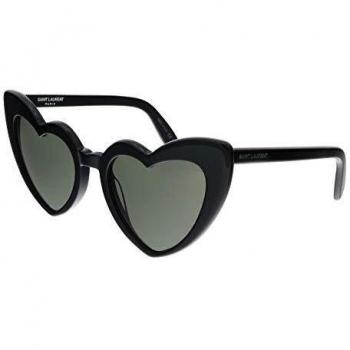 Yves Saint Laurent Women's Heart-Shaped Black Sunglasses Model LOULOU 181