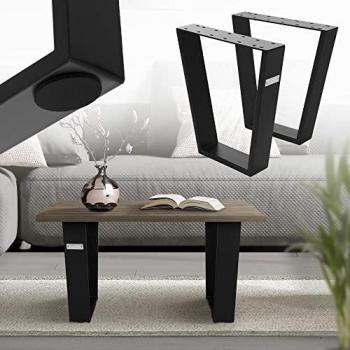 Set de 2 patas de mesa trapezoidales de acero negro mate 40x43 cm diseño industrial