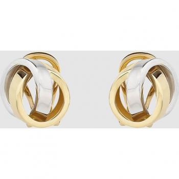 Pendientes de cierre omega de oro bicolor