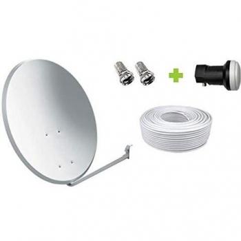Kit Antena Parabólica GI 60 cm + LNB + 20m Cable coaxial