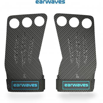 Earwaves ® Carbon Spino Grips 2 & 3 Agujeros - Calleras para Gimnásticos, Calistenia, Dominadas, Pull ups, Muscle ups, C2B, T2B, Barra, Anillas, etc.