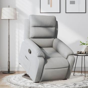 Sillón reclinable elevable en tela gris claro vidaXL con función de reclinado y elevación, diseño moderno y cómodo, tapizado en tela suave y resistente, estructura robusta para mayor durabilidad