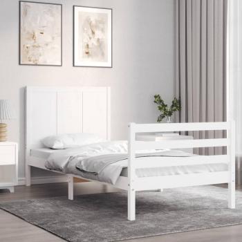 Cabecero individual de madera maciza blanca