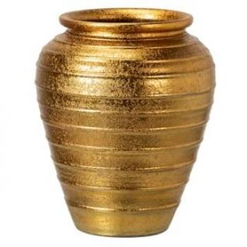Adda Home Jarrón Cerámica Dorada 44x44x52 Cm - Elegancia y Belleza