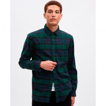 Camisa de franela para hombre de peso medio 100% algodón orgánico
