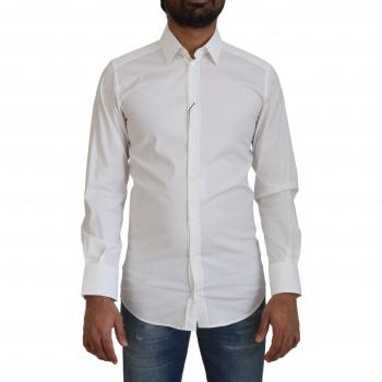 Dolce & Gabbana White Cotton Slim Fit Formal Dress Shirt - Size XS