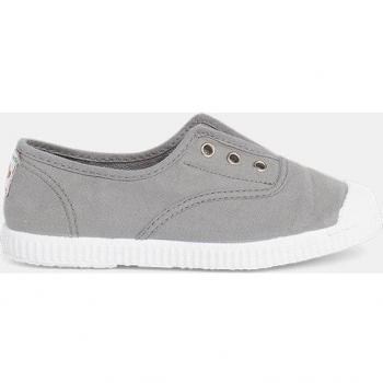Zapatillas de lona para niños con puntera de goma y sin cordones