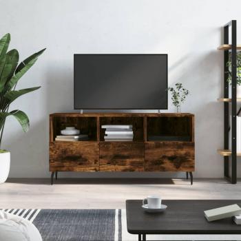 Mueble TV de madera multicapa en roble ahumado 102x36x50 cm