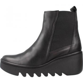Fly London Bagu233Fly Women's Black Leather Wedge Chelsea Boots