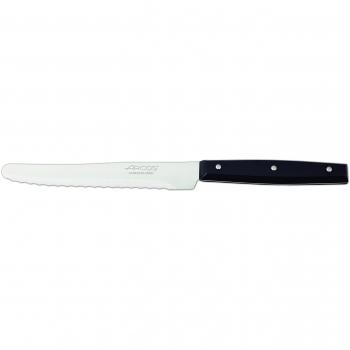 Arcos Serie Cuchillos de Mesa, Cuchillo Mesa, Hoja Serrada de Acero Inoxidable Nitrum de 130 mm, Mango Nylon Color Negro