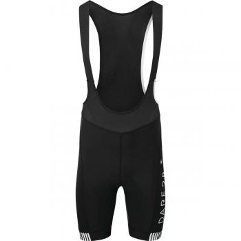 Dare2b Virtuosity-Culotte Corto De Ciclismo con Tirantes, Tejido Elástico Transpirable De Secado Rápido, Detalles Reflectantes, Badana De Espuma Cycle Shorts, Hombre, Black/White, S