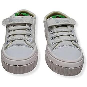 Zapatillas de Lona para Niños Gorila 76500 MICK Blancas con Cierre Adherente Talla 29