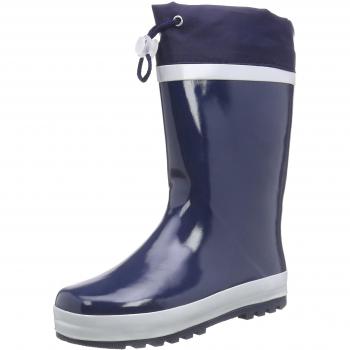 Botas de goma forradas para niños de 4 a 6 años, talla 26/27, color azul marino