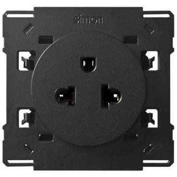 Base de enchufe euroamericana Simon 100 negro