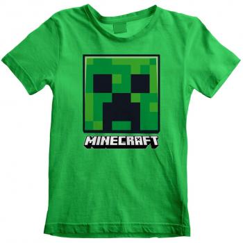 Camiseta Minecraft - Creeper Face (Para niños y niñas, verde)