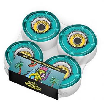 Ruedas Crandon Pack 4 Ruedas Profesionales para Skateboard/Skate/Monopatín/Patinetes 52 mm x 32 mm dureza 100A + Incluye Cojinetes