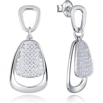 Pendientes Mujer Viceroy Elegant de plata de ley con baño de rodio con forma geométrica y colgante