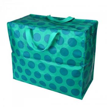Rex London Jumbo Storage Bag - Blue on Turquoise, Extra Large (55 x 48 x 28 cm / 74 Liters) with Zip Closure