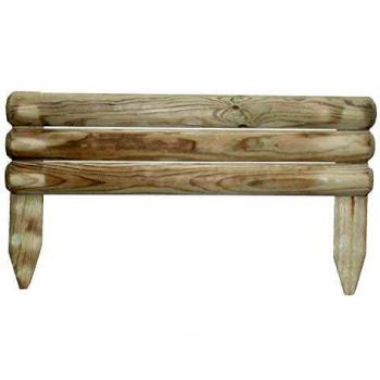 Valla baja fija Papillon marrón natural 15/30x55x5 cm