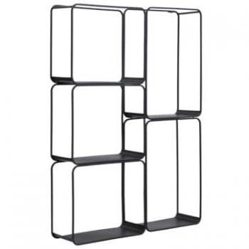Estantería ASUNTA de metal negro con 5 estantes