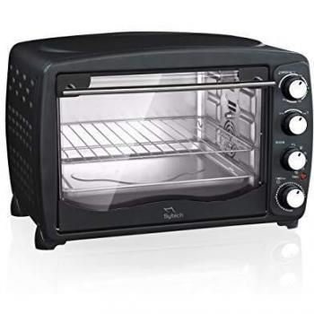 Sytech Horno electrico 40l, 1500w, rotisserie, Doble Cristal, Negro