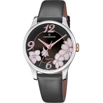 Reloj Candino Lady Elegance C4720/6 para Mujer con Caja de Acero Inoxidable 316L y Correa de Piel Gris
