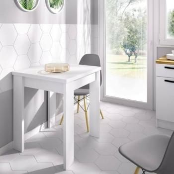 Mesa Consola Extensible Multiposición Plegable, 79/134x67h79 cm, Color Blanco, Panel Melamínico