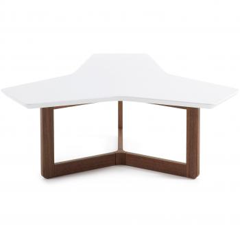 Kave Home Mesa Centro Treffles 95 cm, marrón y blanco