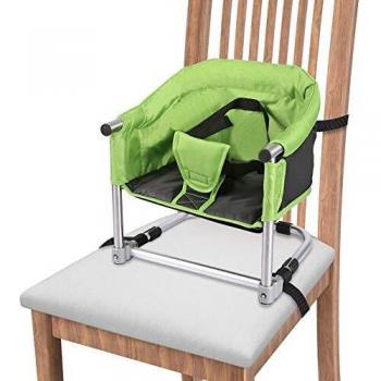 Asiento Elevador Portátil Asiento de Alimentación de Viaje, Trona Plegable para Bebé con Bolsa de Transporte para el Hogar y los Viajes, Correas de Silla Elevadora a la Mesa de Cocina
