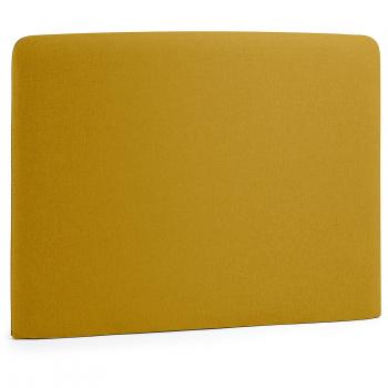 Kave Home - Cabecero Dyla Mostaza 108 x 76 cm de Madera y Espuma de Poliuretano tapizado en Tela Antimanchas para Cama de 90 cm