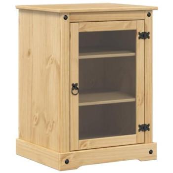 Mueble de TV Multimedia Corona 60 x 50 x 82 cm Madera Maciza de Pino con 3 Compartimentos