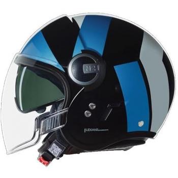 Casco Moto Jet Nolan N21 Visor 06 Tangente Negro Azul Plata XL