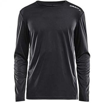 Craft Rush Long Sleeve Performance Tee for Men - Black, Polyester, X-Small