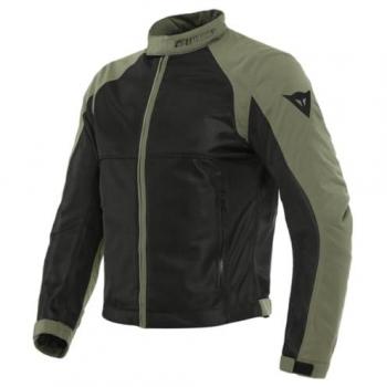 Dainese Chaqueta Sevilla Air Tex Negra y Verde, chaqueta textil de motocicleta, talla 48
