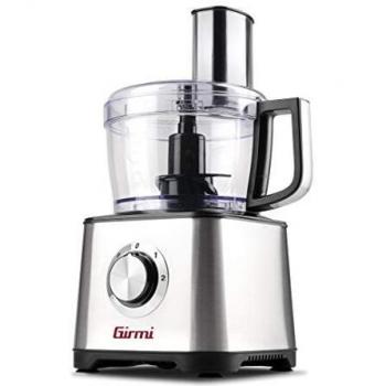 Robot de Cocina Multifuncional Girmi RB76, 600W, Inox, 1200cc, 2 Velocidades + Pulse, Doble Seguridad, 7 Accesorios Incluidos
