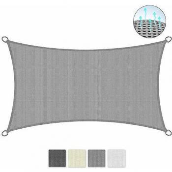Sol Royal - Toldo Parasolar Cuadrangular SolVision Gris 400x200 cm HDPE Tejido Transpirable Protección Solar y UV
