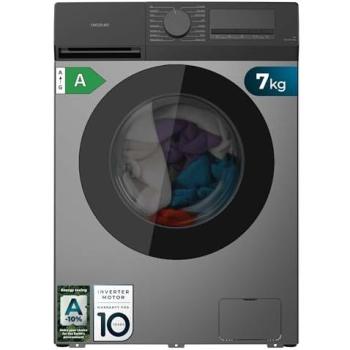 Lavadora Carga Frontal 7Kg Inverter Steel 1200 rpm, 16 Programas, Clase A-10%, Motor Inverter Plus, Allergy Care, Función Silence y KidLock