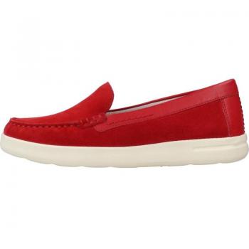 Mocasines de Mujer Geox D Xand 2J Rojo, cómodos, con suela de goma, diseño elegante, material exterior en cuero y forro textil