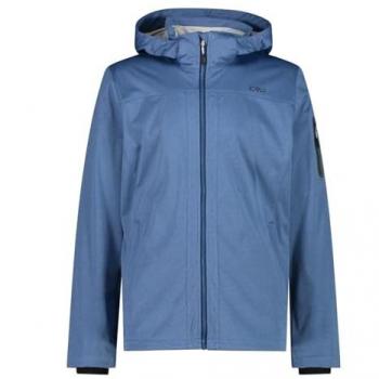 CMP Men's Softshell Zip Hood Jacket - Dusty Blue Melange - Size 58