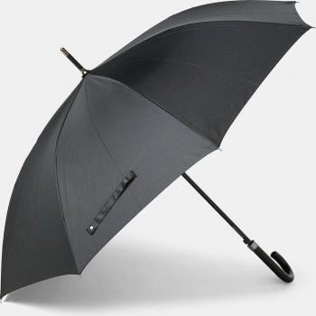 Paraguas clásico largo Hackett con mango de madera, color negro, para hombre adulto